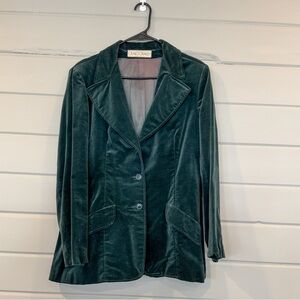 Vintage Craig Crowley Dark Green Velvet Blazer
